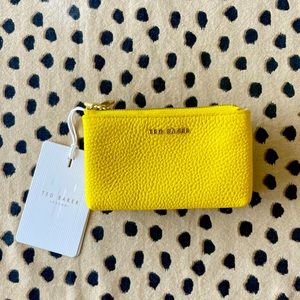 Authentic Ted Baker London Yellow and Tan Double Pouch Coin Bag